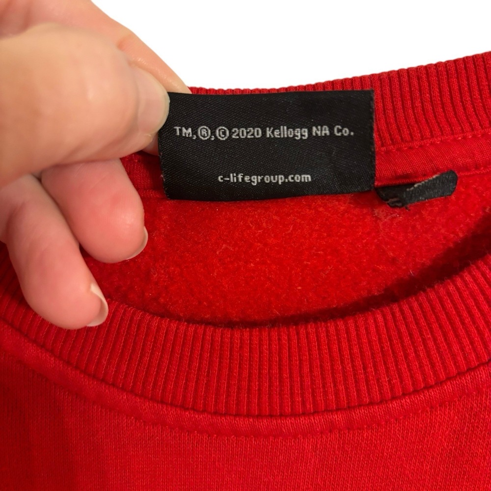 Kelloggs Cheez it Red Sweatshirt Long Sleeve Small Advertising Snacks Spell Out - Picture 4 of 8